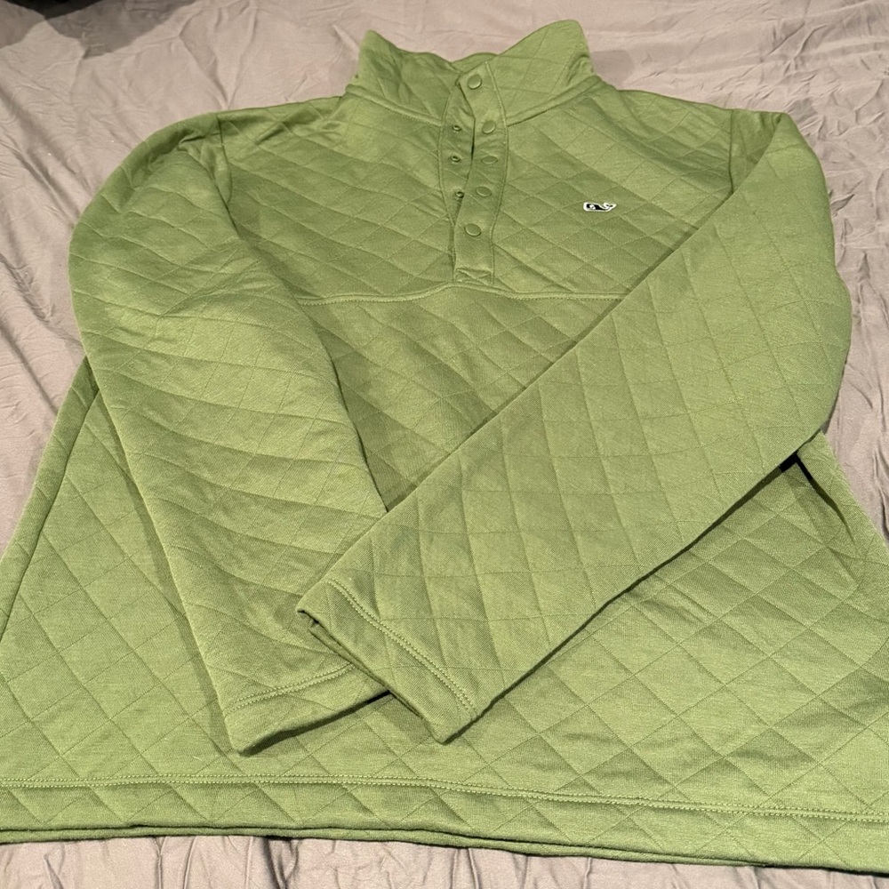 Vineyard Vines, Men’s Quilted 1/4 Snap Pullover, Green, Small